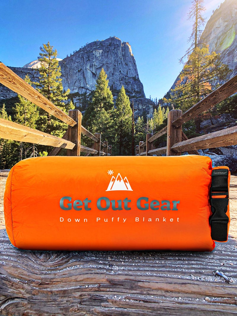 Get Out Gear Down Camping Blanket - Outdoor Lightweight Packable 650 Fill Power Down Blanket Compact Waterproof and Warm Backpacking Quilt for Camping Hiking Travel Hammock - Image 2